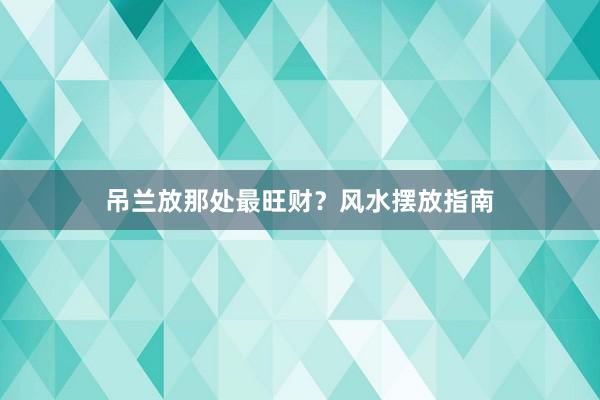 吊兰放那处最旺财?风水摆放指南